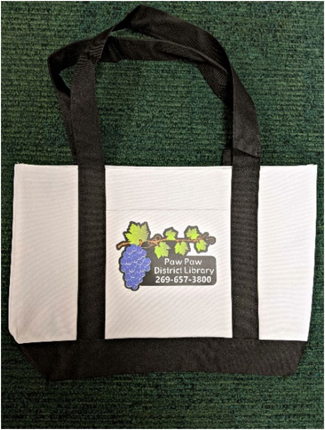 paw paw library book bag